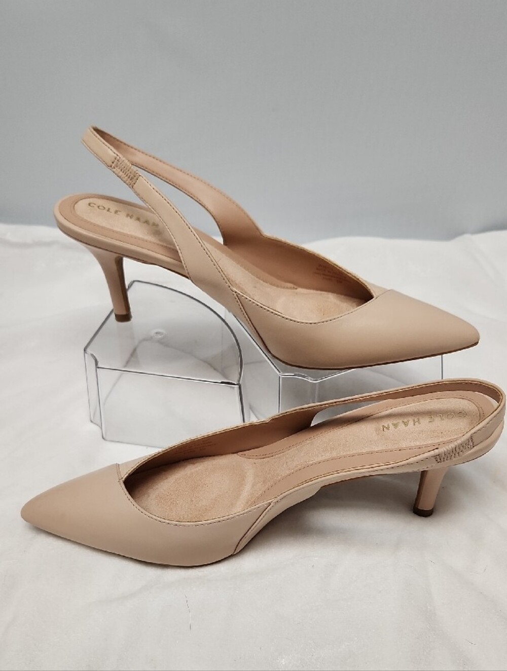 Cole Haan Nude Slingback Pointed-Toe Heels